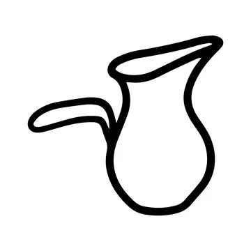 Vector Single teapot, coffee pot, stew pan or jug for kitchen. Funny, cute Stock Illustration
