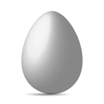 Vector single white realistic chicken egg isolated on white background Stock Illustration