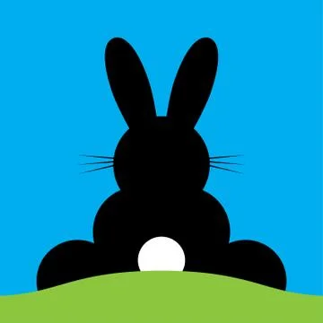 Vector sitting back Easter bunny Illustrazione stock