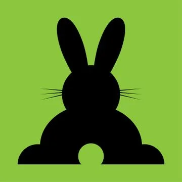 Vector sitting black back Easter bunny 库存插图