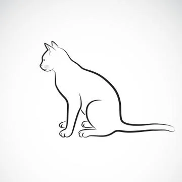 Vector of sitting cat on a white background. Pet. Animals. Cats logo or icon. Stock Illustration