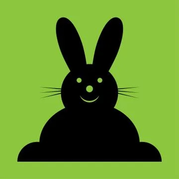 Vector sitting smiling black Easter bunny Stock Illustration
