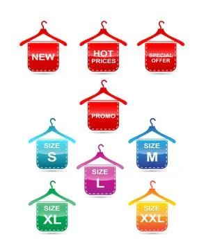 Vector size tag Illustrazione stock