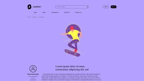 Vector skater in shadow of sharp lines style . Editable illustration Stock Illustration