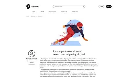 Vector skating in shadow of sharp lines style . Editable illustration Stock Illustration