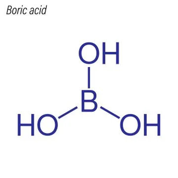 Vector Skeletal formula of Boric acid. Antimicrobial chemical molecule. Stock Illustration