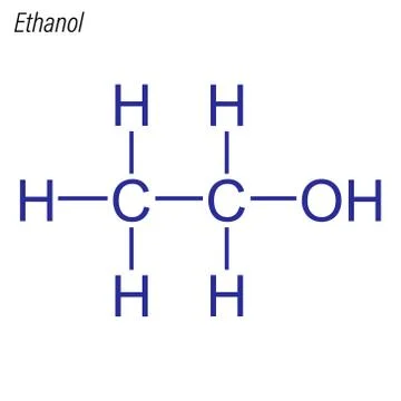 Vector Skeletal formula of Ethanol. Antimicrobial chemical molecule. Stock Illustration