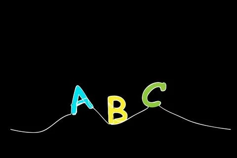 Vector sketch alphabet uppercase a b c, single line for design element Stock Illustration