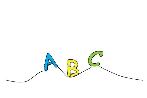 Vector sketch alphabet uppercase a b c, single line for design element Stock Illustration