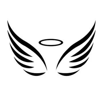 Vector sketch of angel wings Stock Illustration