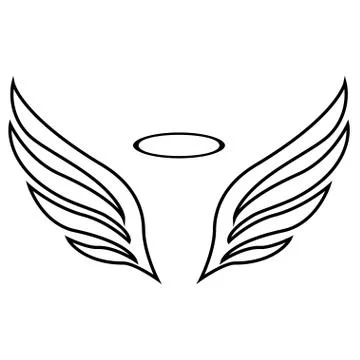 Vector sketch of angel wings Stock Illustration