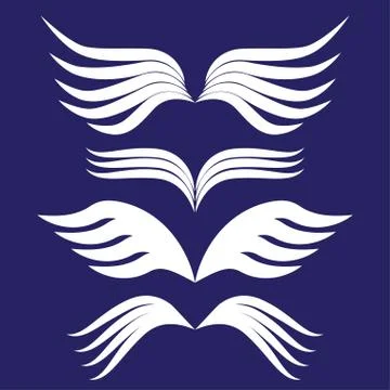 Vector sketch of angel wings Stock Illustration