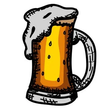 Vector sketch of beer. The icon. Ilustração Stock