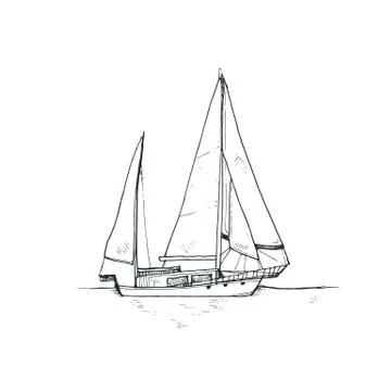 Vector sketch boat Illustrazione stock