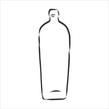 Vector of Sketch Bottles. Vector of Sketch Bottles. glass bottle, vector sket Stock Illustration