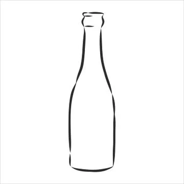 Vector of Sketch Bottles. Vector of Sketch Bottles. glass bottle, vector sket Stock Illustration