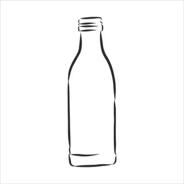 Vector of Sketch Bottles. Vector of Sketch Bottles. glass bottle, vector sket Stock Illustration