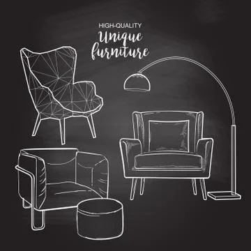 Vector sketch chairs Stock Illustration
