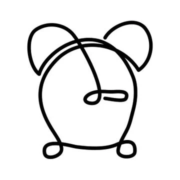 Vector sketch of the clock. Drawing one line. Ilustração Stock