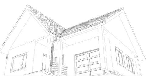 Vector sketch of the cottage 스톡 일러스트