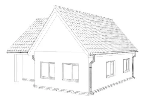 Vector sketch of the cottage Illustrazione stock