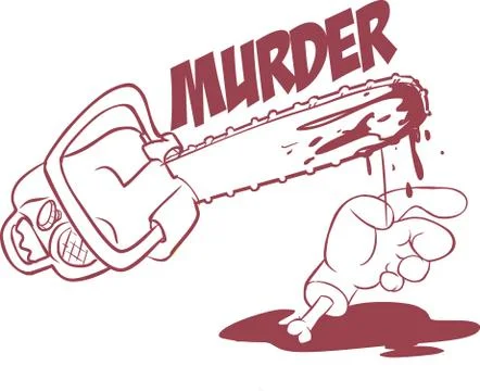 Vector sketch of cut arm with chainsaw Stock Illustration