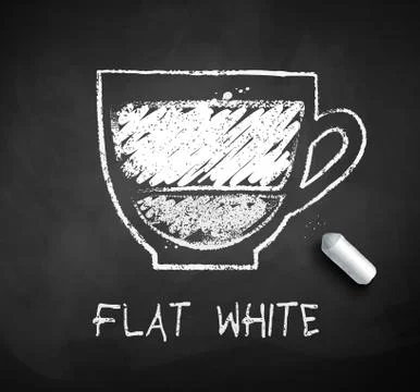 Vector  sketch of Flat White coffee Stock Illustration