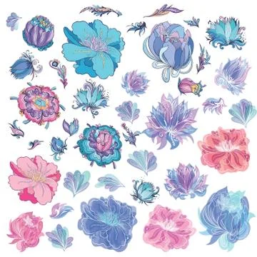 Vector Sketch Flowers Stock Illustration