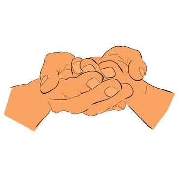 Vector Sketch Gesture Hand, Ready to Receive or Give Something Stock Illustration
