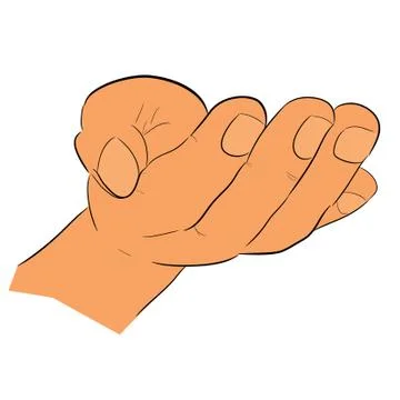 Vector Sketch Gesture Hand, Ready to Receive or Give Something Stock Illustration