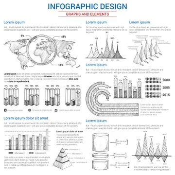 Vector sketch graphs and elements for infographics イラスト素材