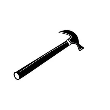 Vector sketch hand drawn hammer silhouette,doodle art Stock Illustration