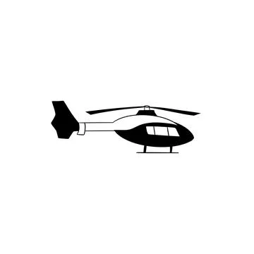 Vector sketch hand drawn helicopter silhouette, line art Stock Illustration