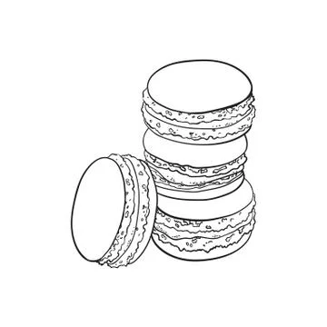 Vector sketch hand drawn macaroni Stock Illustration