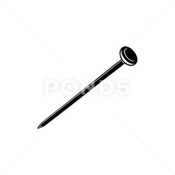 Vector sketch hand drawn nail silhouette, doodle art: Royalty Free