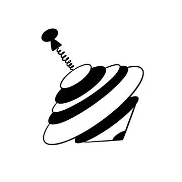 Vector sketch hand drawn silhouette of a spinning top child toy Stock Illustration