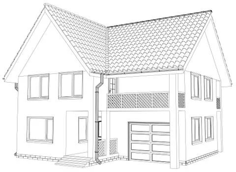 Vector sketch house on the white background. EPS 10 Illustrazione stock