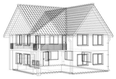 Vector sketch house on the white background. EPS 10 Stock Illustration