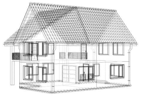 Vector sketch house on the white background. EPS 10. Vector created of 3d. Stock-Illustration