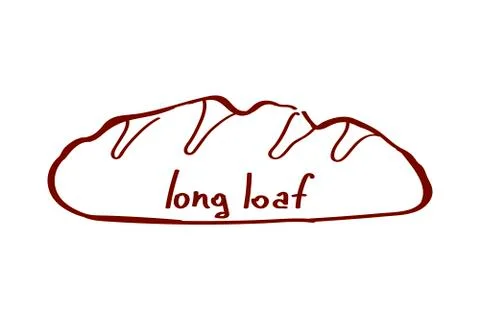 Vector Sketch Illustration - Long Loaf. Small Baguette Stock Illustration
