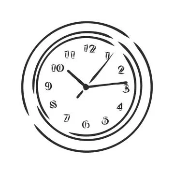Vector sketch illustration . wall clock. wall clock, vector sketch illustrati Stock Illustration