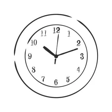 Vector sketch illustration . wall clock. wall clock, vector sketch illustrati Stock Illustration