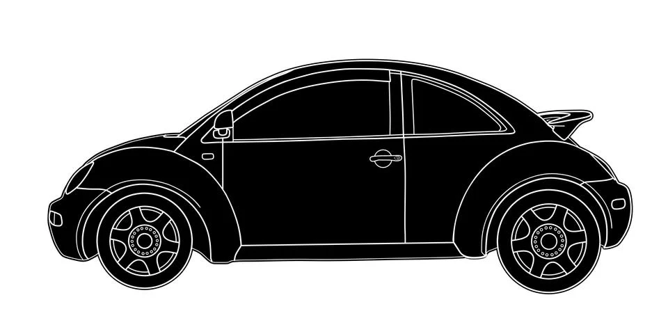 Vector sketch of modern car technical draw Stock Illustration