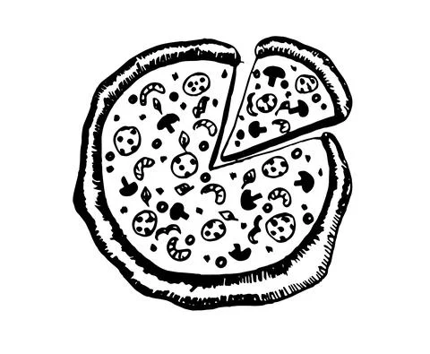 Vector sketch of pizza isolated on white background Stock Illustration