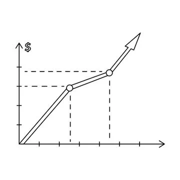 Vector sketch raising graph chart chart icon Illustrazione stock