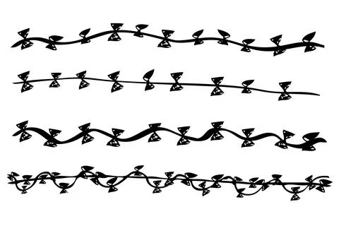 Vector sketch of seam curl Barbed Wire Stock Illustration