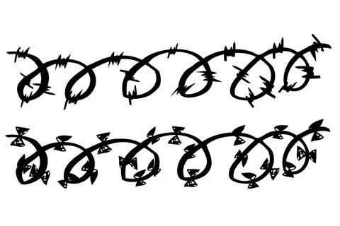 Vector sketch of seam curl Barbed Wire Stock Illustration