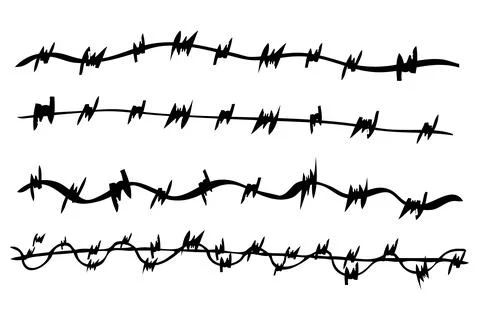 Vector sketch of seam curl Barbed Wire Stock Illustration