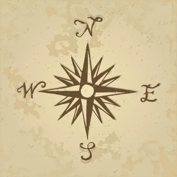 Vector sketch sign Wind rose Stock Illustration