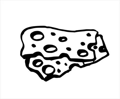 Vector sketch of slices of cheese isolated on white background Stock Illustration